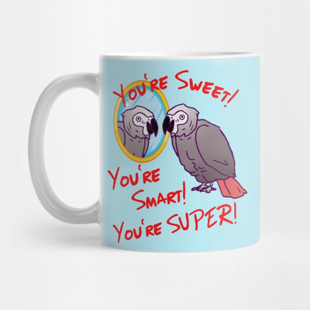 Daily Attitude Affirmations African Grey Parrot Image by Einstein Parrot